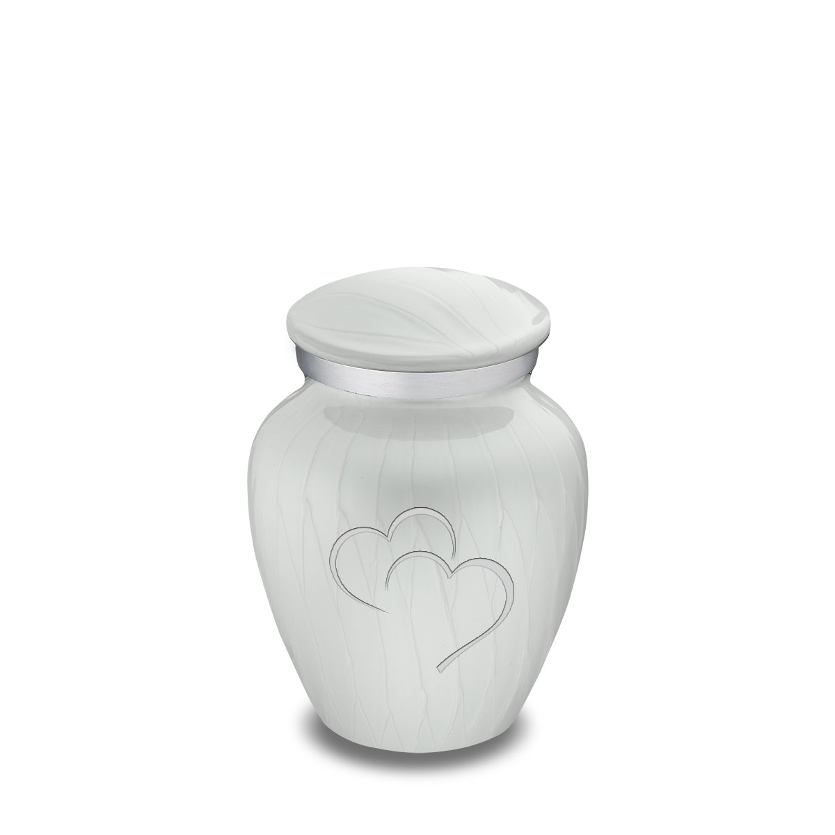 Keepsake Embrace Pearl White Hearts Cremation Urn