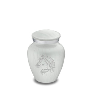 Keepsake Embrace Pearl White Horse Cremation Urn