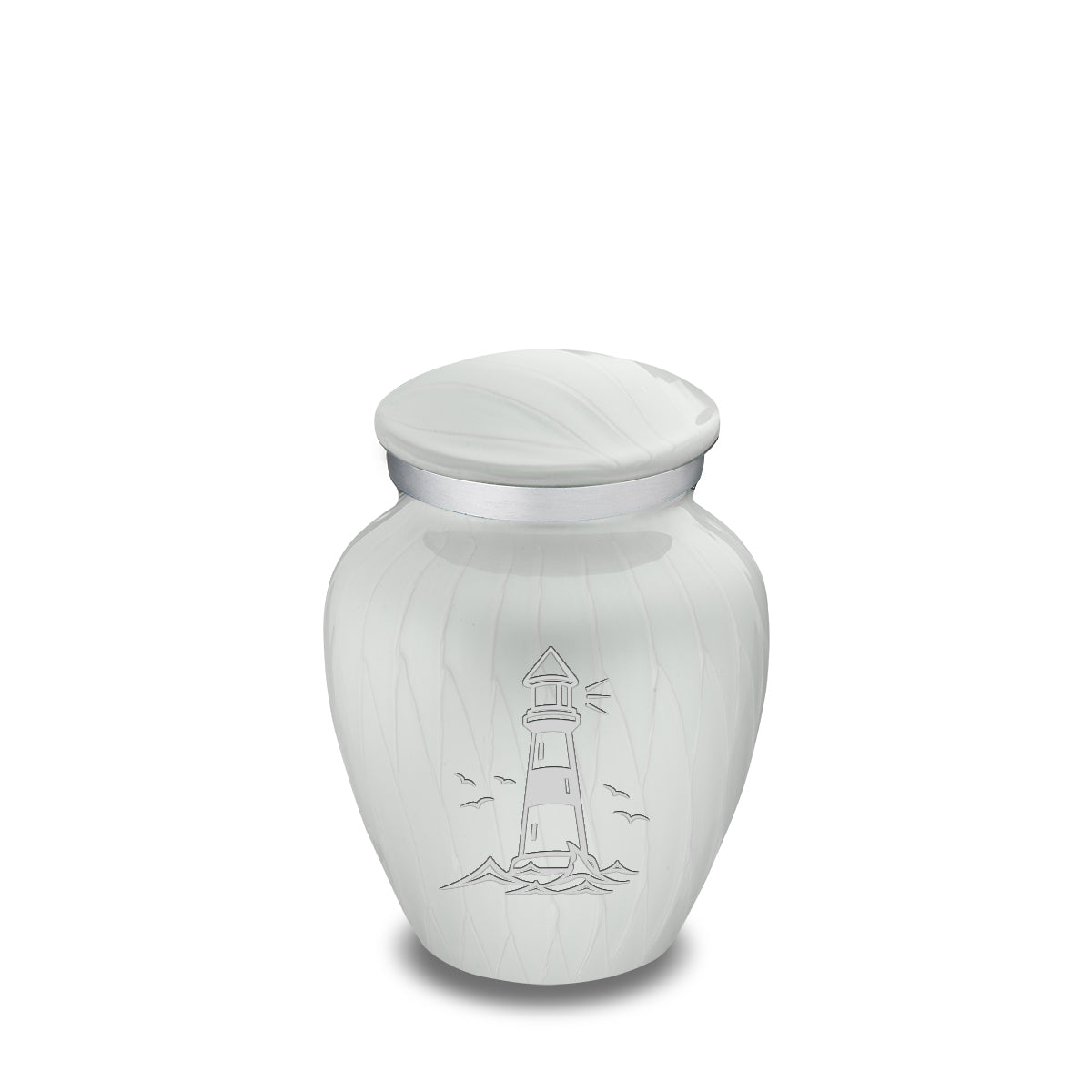 Keepsake Embrace Pearl White Lighthouse Cremation Urn