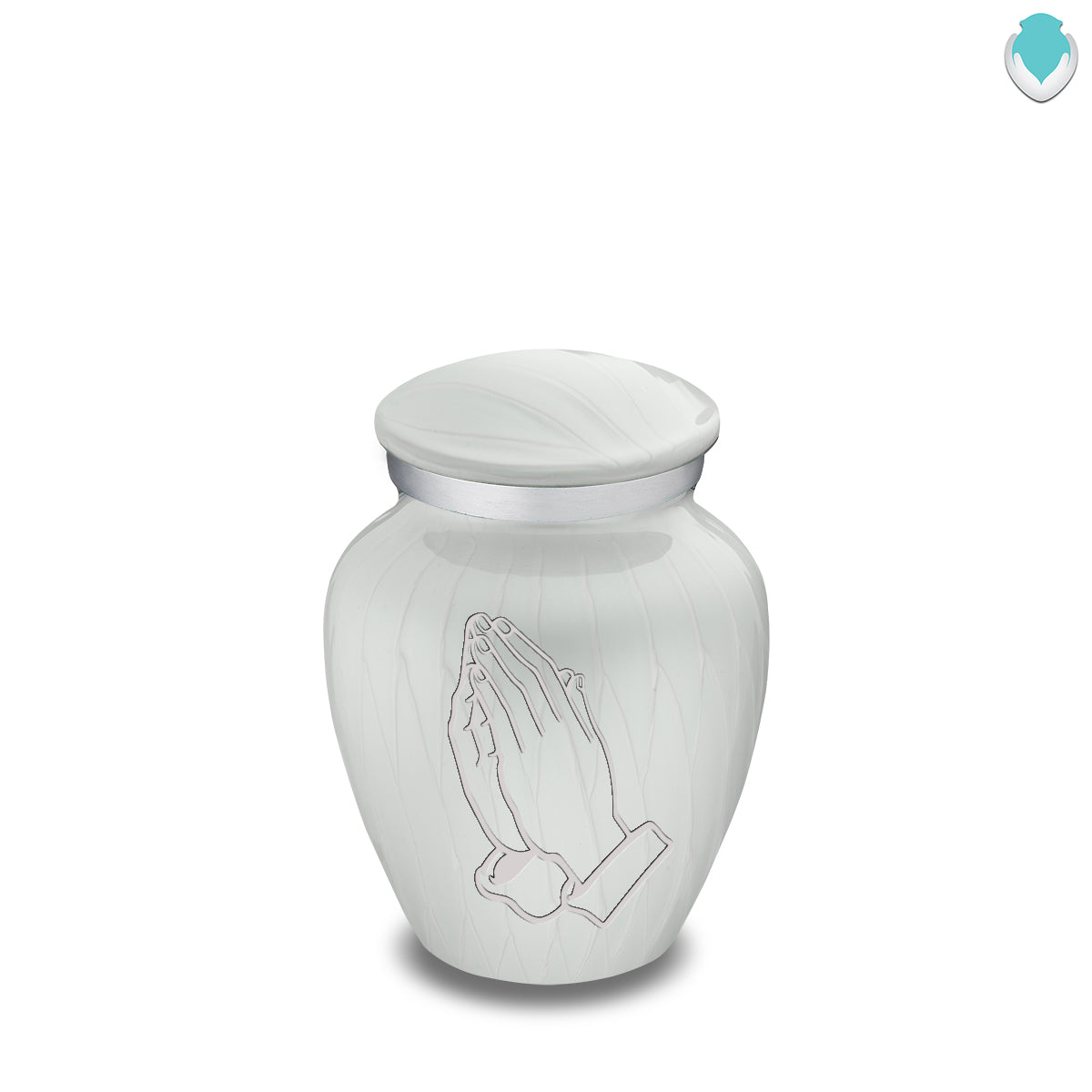 Keepsake Embrace Pearl White Praying Hands Cremation Urn