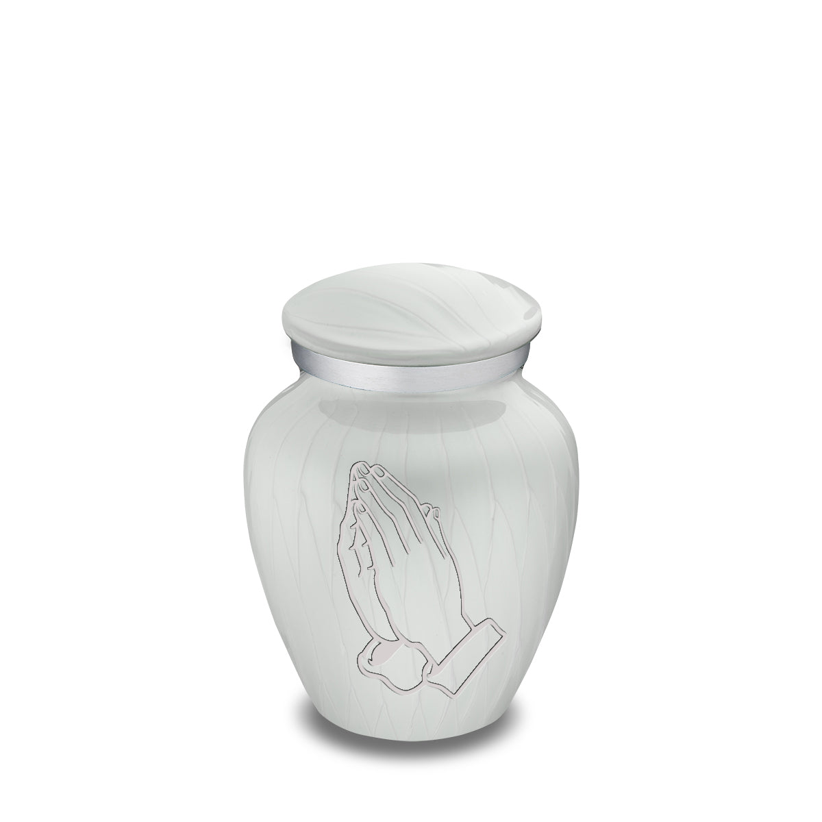 Keepsake Embrace Pearl White Praying Hands Cremation Urn