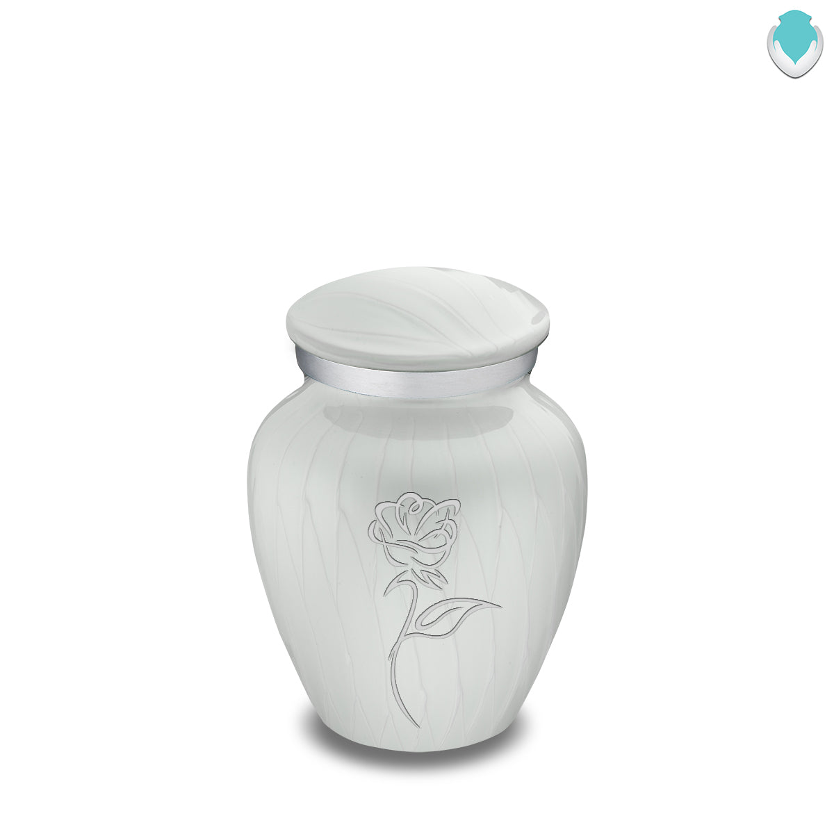 Keepsake Embrace Pearl White Rose Cremation Urn