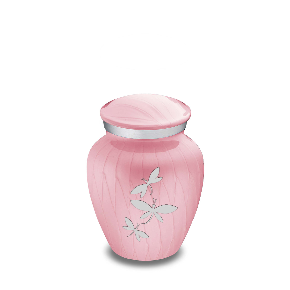 Keepsake Embrace Pearl Light Pink Dragonflies Cremation Urn