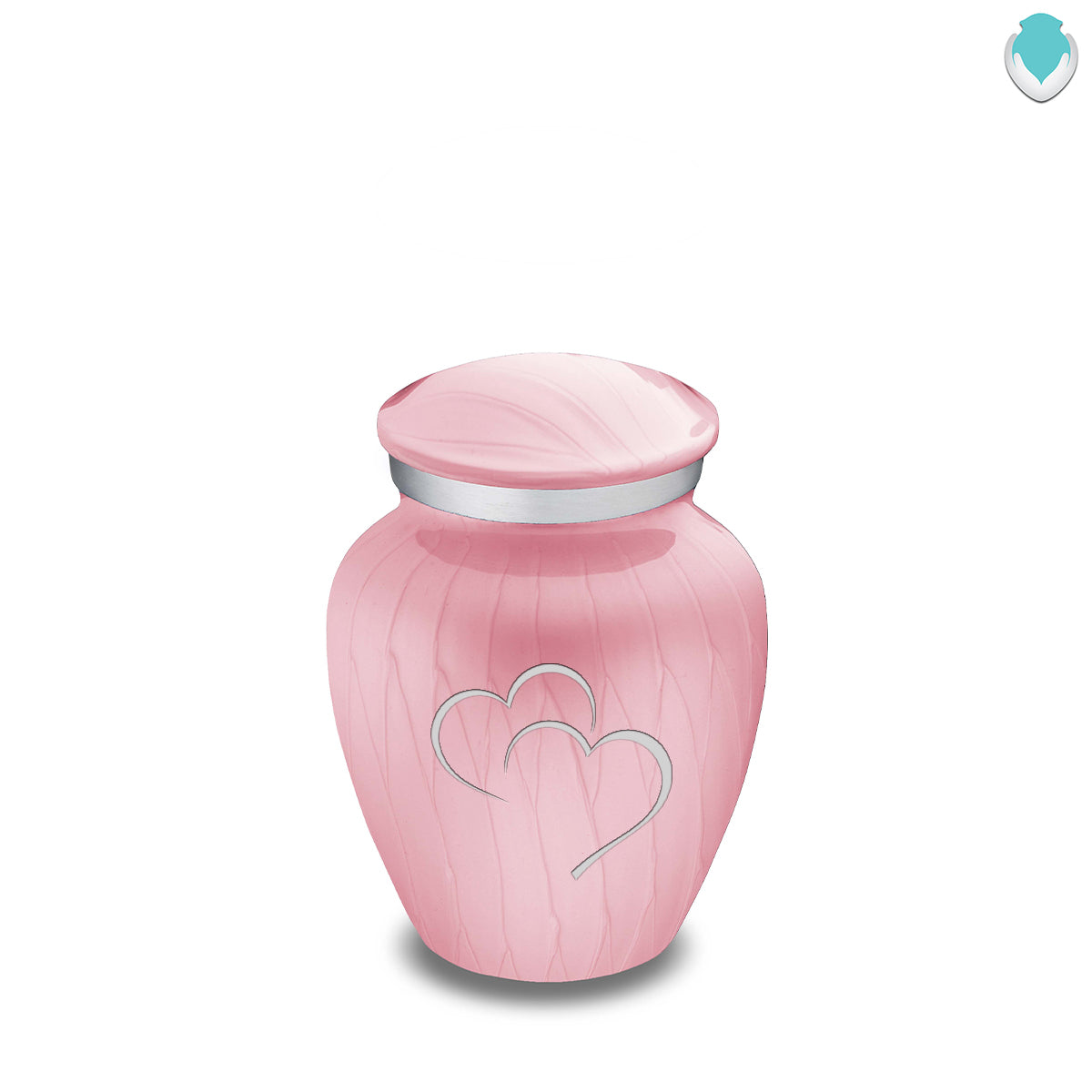 Keepsake Embrace Pearl Light Pink Hearts Cremation Urn