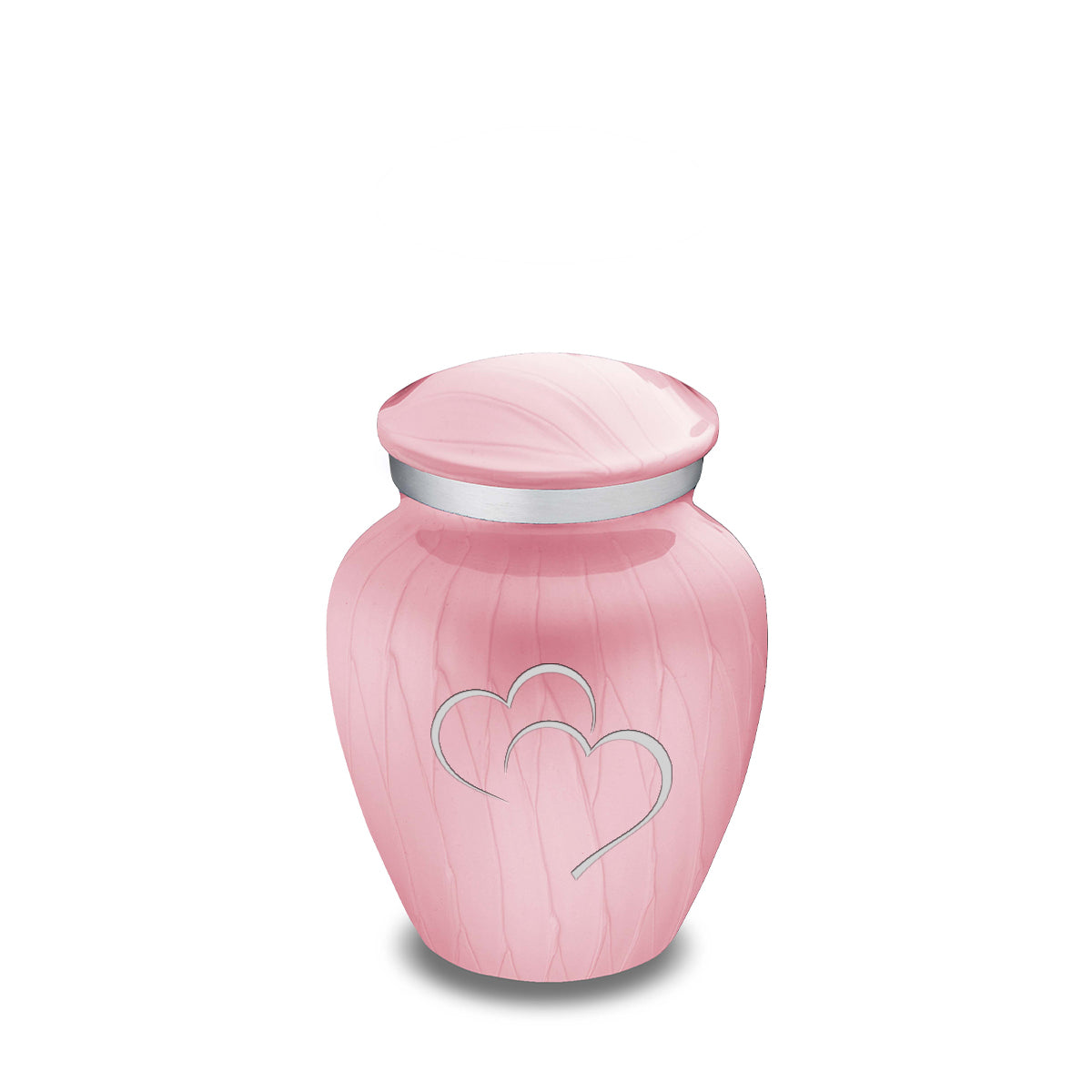 Keepsake Embrace Pearl Light Pink Hearts Cremation Urn