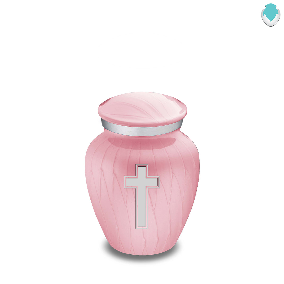 Keepsake Embrace Pearl Light Pink Simple Cross Cremation Urn