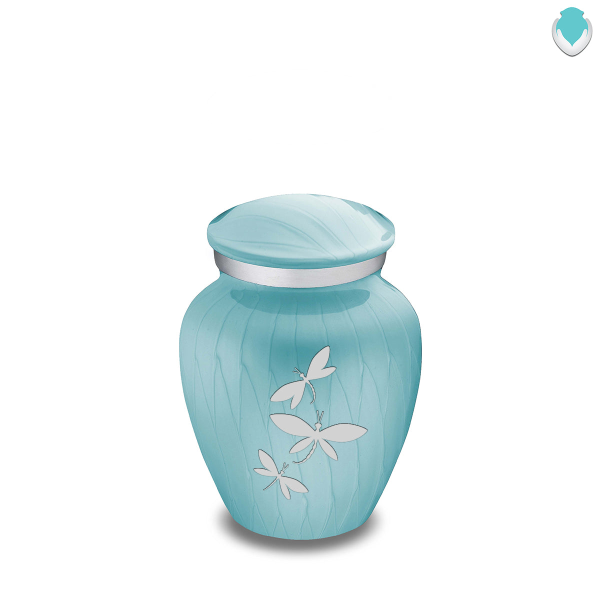 Keepsake Embrace Pearl Light Blue Dragonflies Cremation Urn