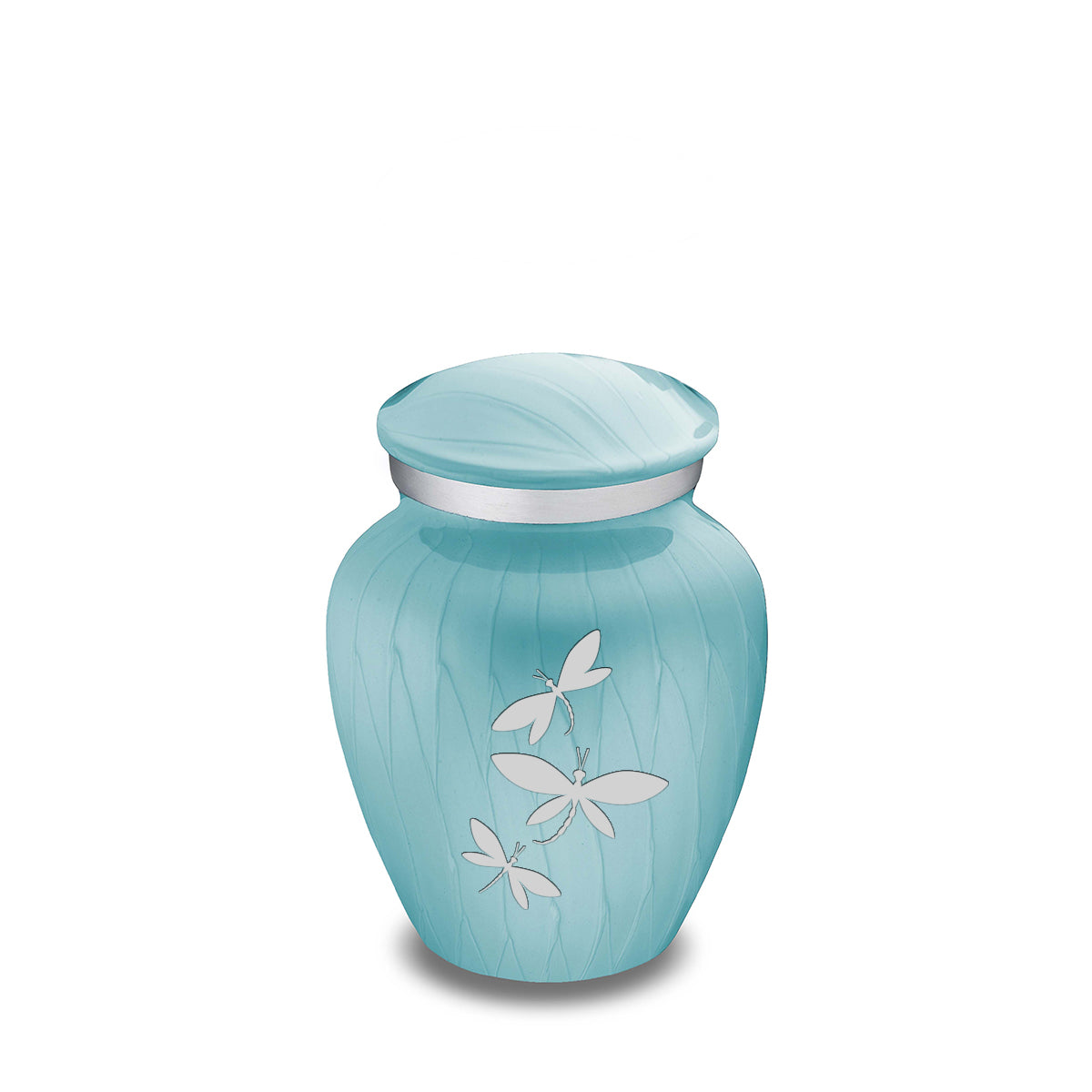 Keepsake Embrace Pearl Light Blue Dragonflies Cremation Urn