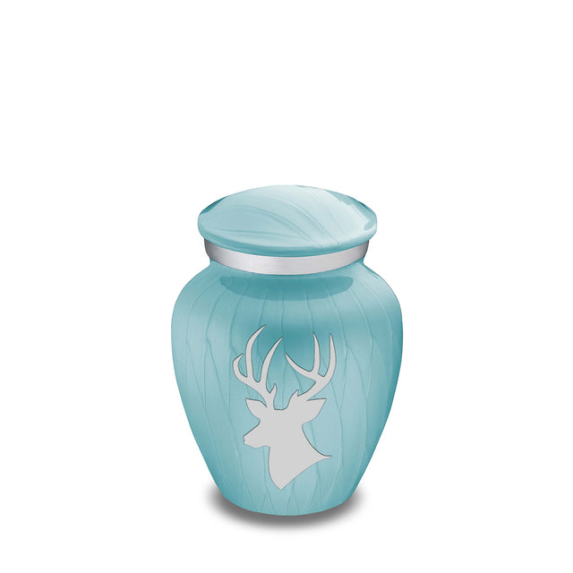 Keepsake Embrace Pearl Light Blue Deer Cremation Urn