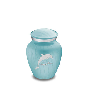 Keepsake Embrace Pearl Light Blue Dolphin Cremation Urn