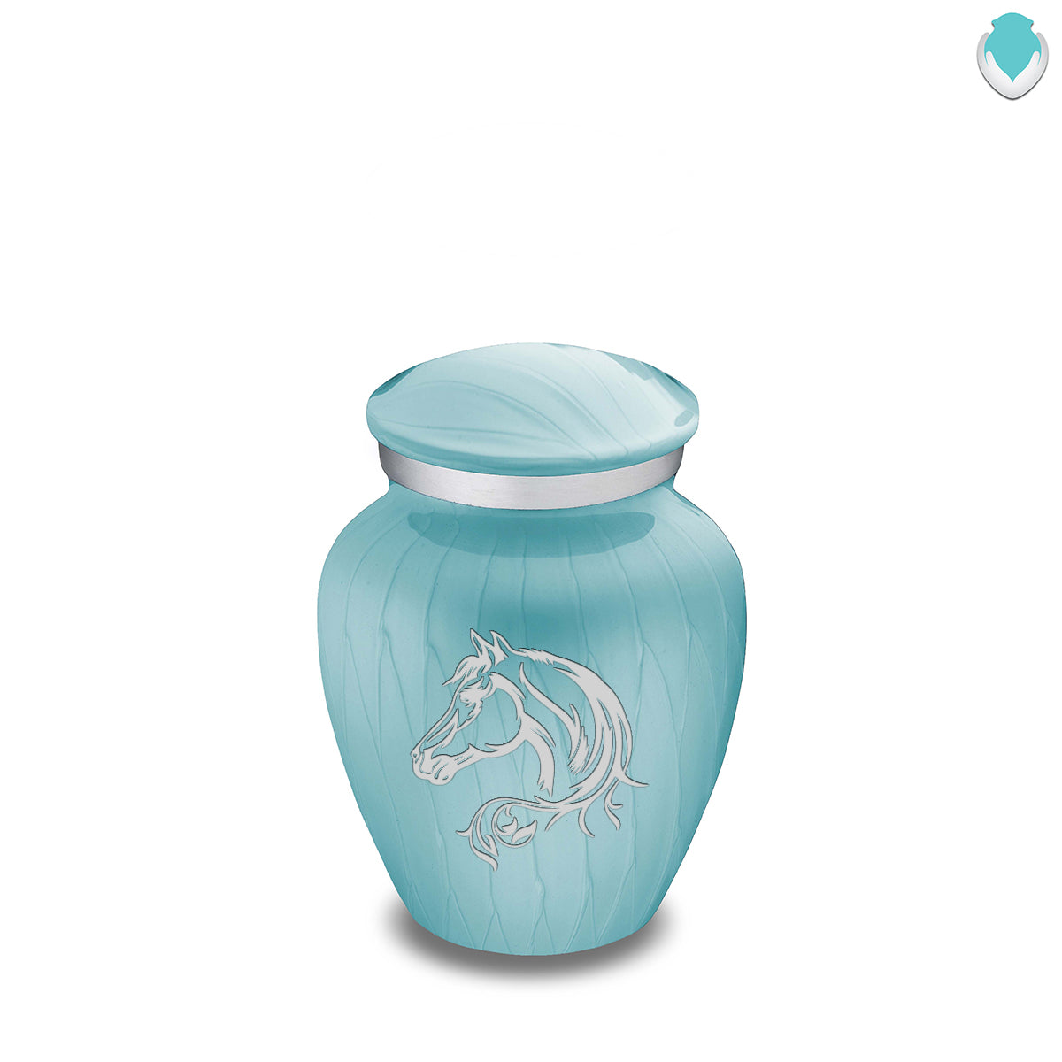 Keepsake Embrace Pearl Light Blue Horse Cremation Urn