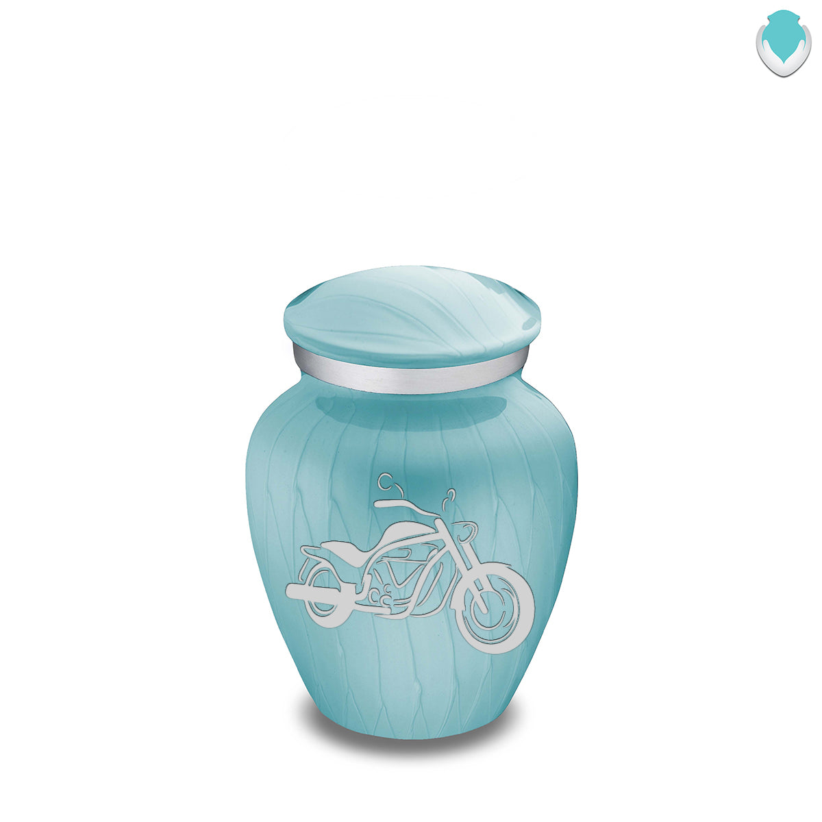Keepsake Embrace Pearl Light Blue Motorcycle Cremation Urn