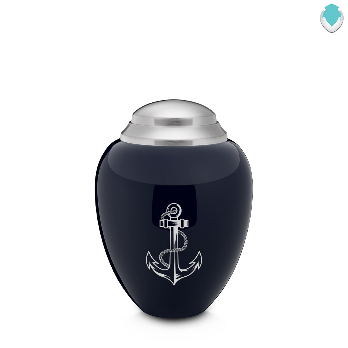 Keepsake Tribute Navy and Brushed Pewter Anchor Cremation Urn