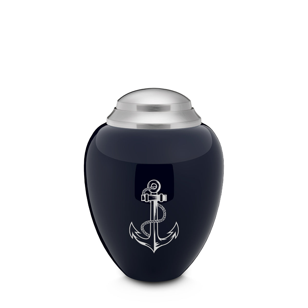 Keepsake Tribute Navy and Brushed Pewter Anchor Cremation Urn