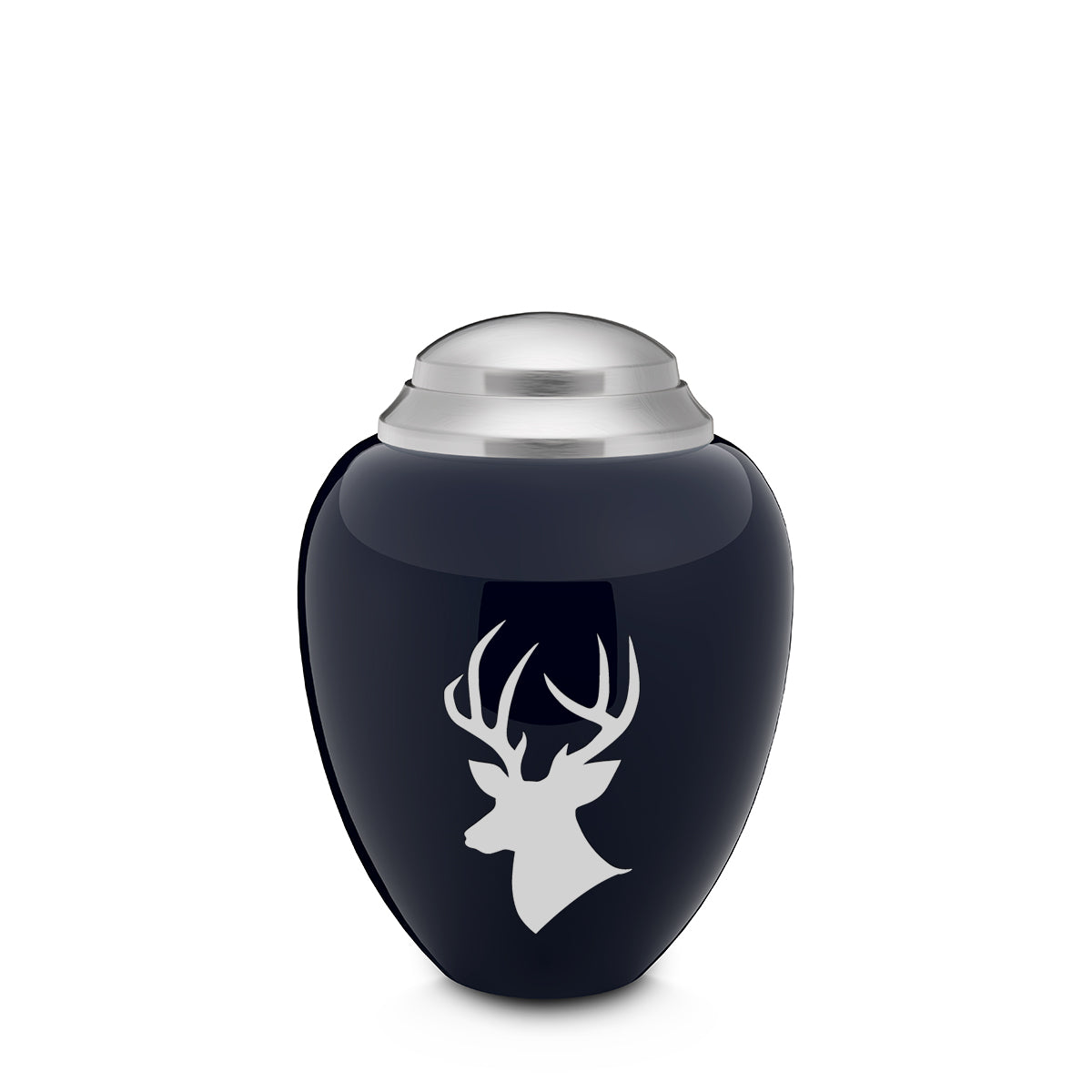 Keepsake Tribute Navy and Brushed Pewter Deer Cremation Urn