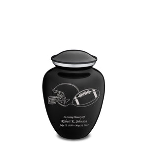 Medium Embrace Black Football Cremation Urn