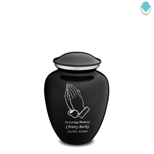Medium Embrace Black Praying Hands Cremation Urn