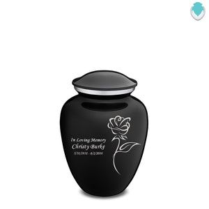 Medium Embrace Black Rose Cremation Urn