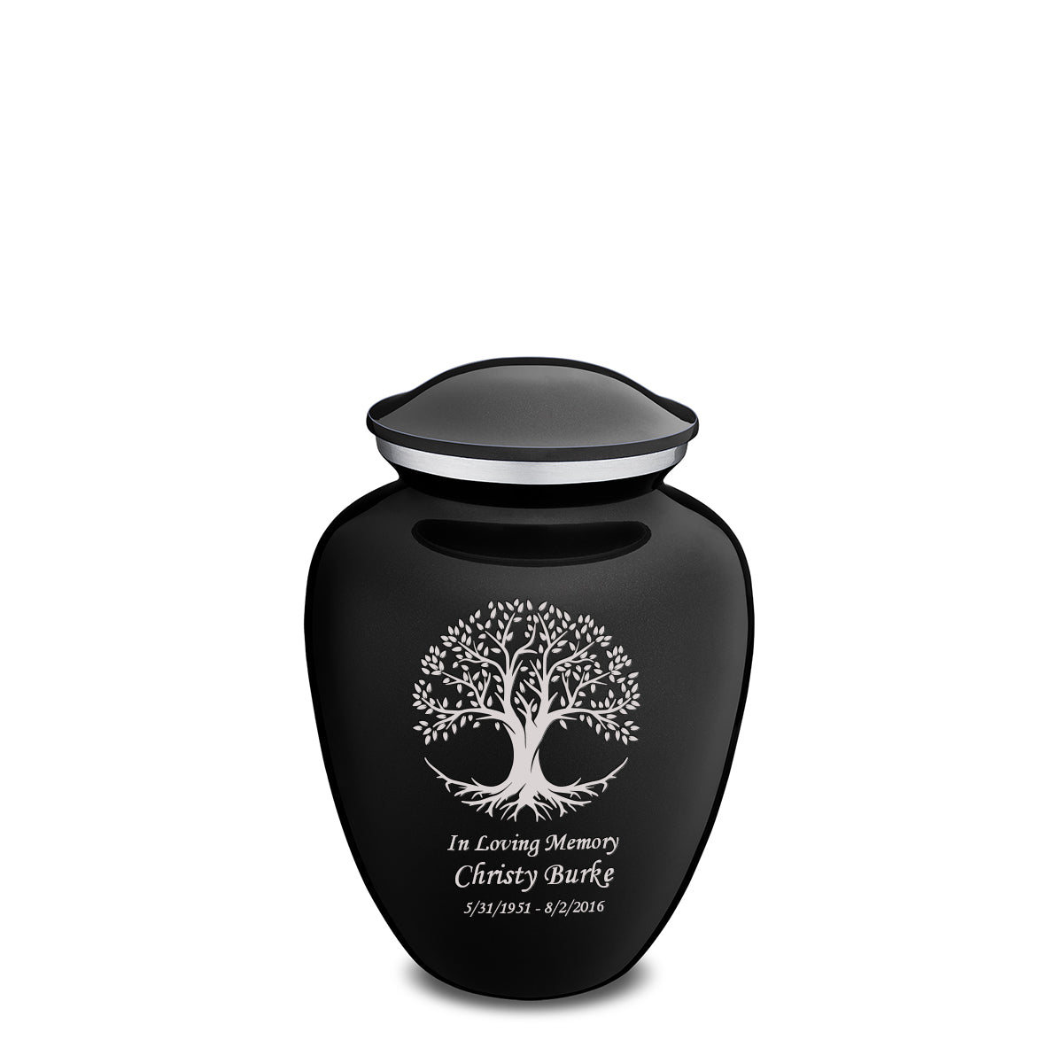 Medium Embrace Black Tree of Life Cremation Urn