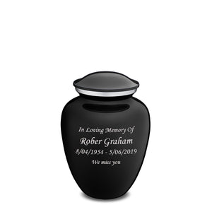 Medium Embrace Black Custom Engraved Cremation Urn