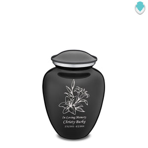 Medium Embrace Charcoal Lily Cremation Urn