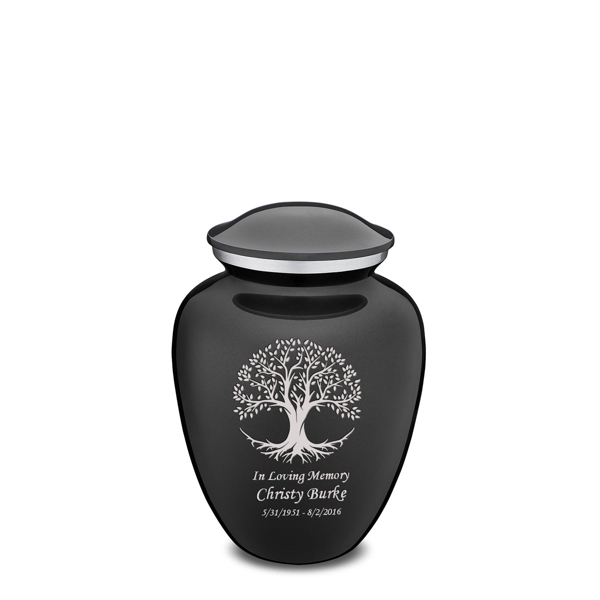 Medium Embrace Charcoal Tree of Life Cremation Urn