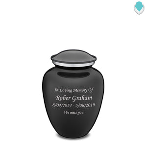 Medium Embrace Charcoal Custom Engraved Cremation Urn
