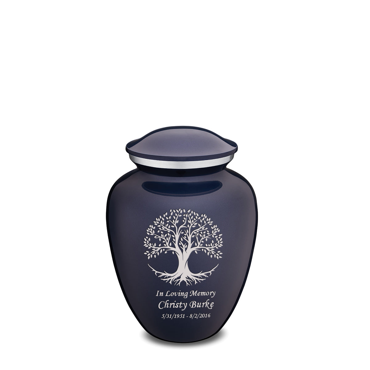 Medium Embrace Cobalt Blue Tree of Life Cremation Urn