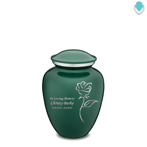 Medium Embrace Green Rose Cremation Urn