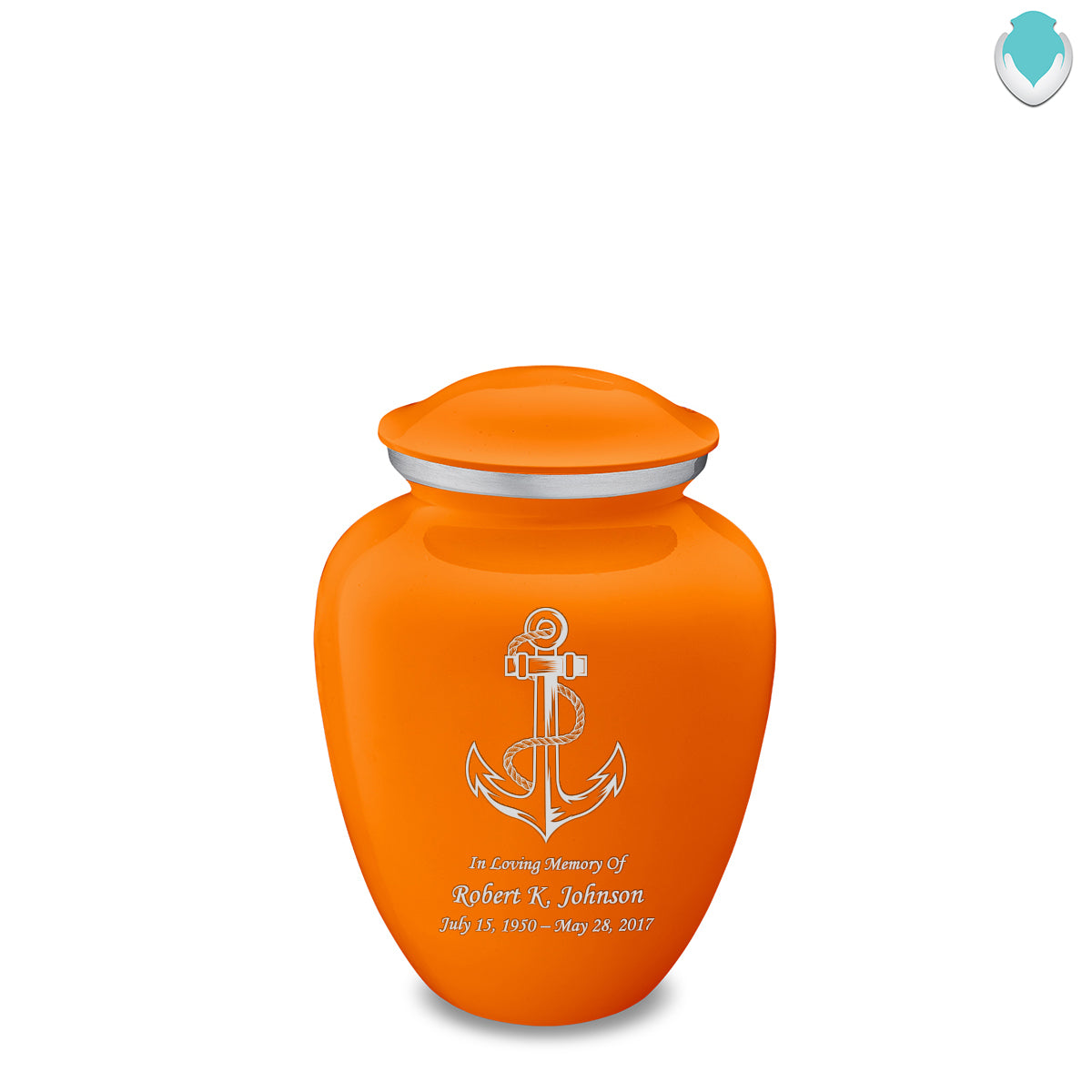 Medium Embrace Burnt Orange Anchor Cremation Urn