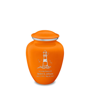 Medium Embrace Burnt Orange Lighthouse Cremation Urn