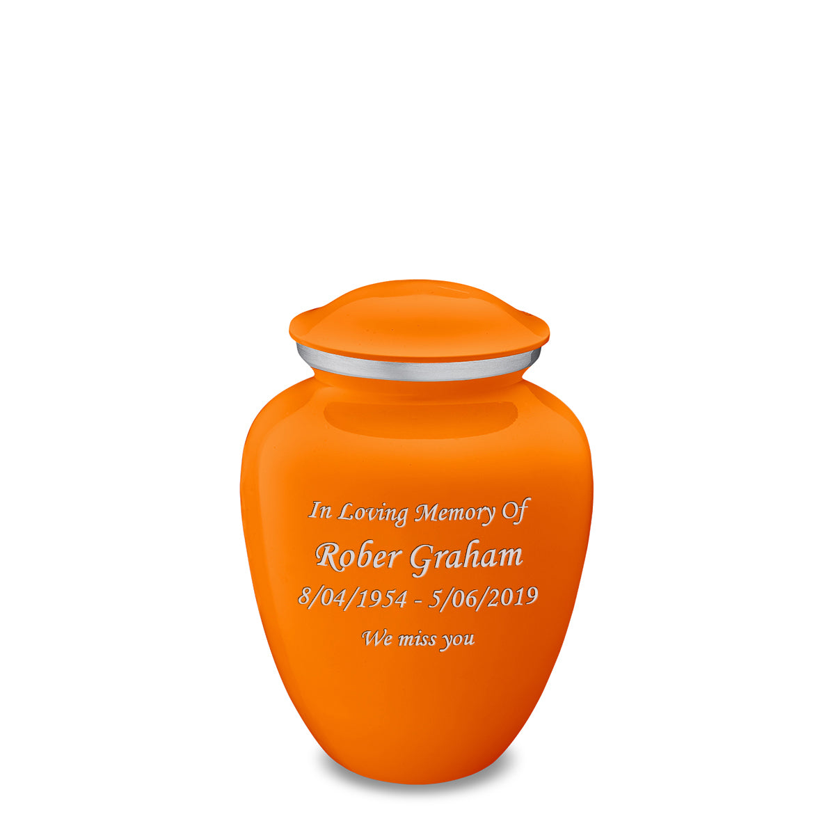 Medium Embrace Burnt Orange Custom Engraved Cremation Urn