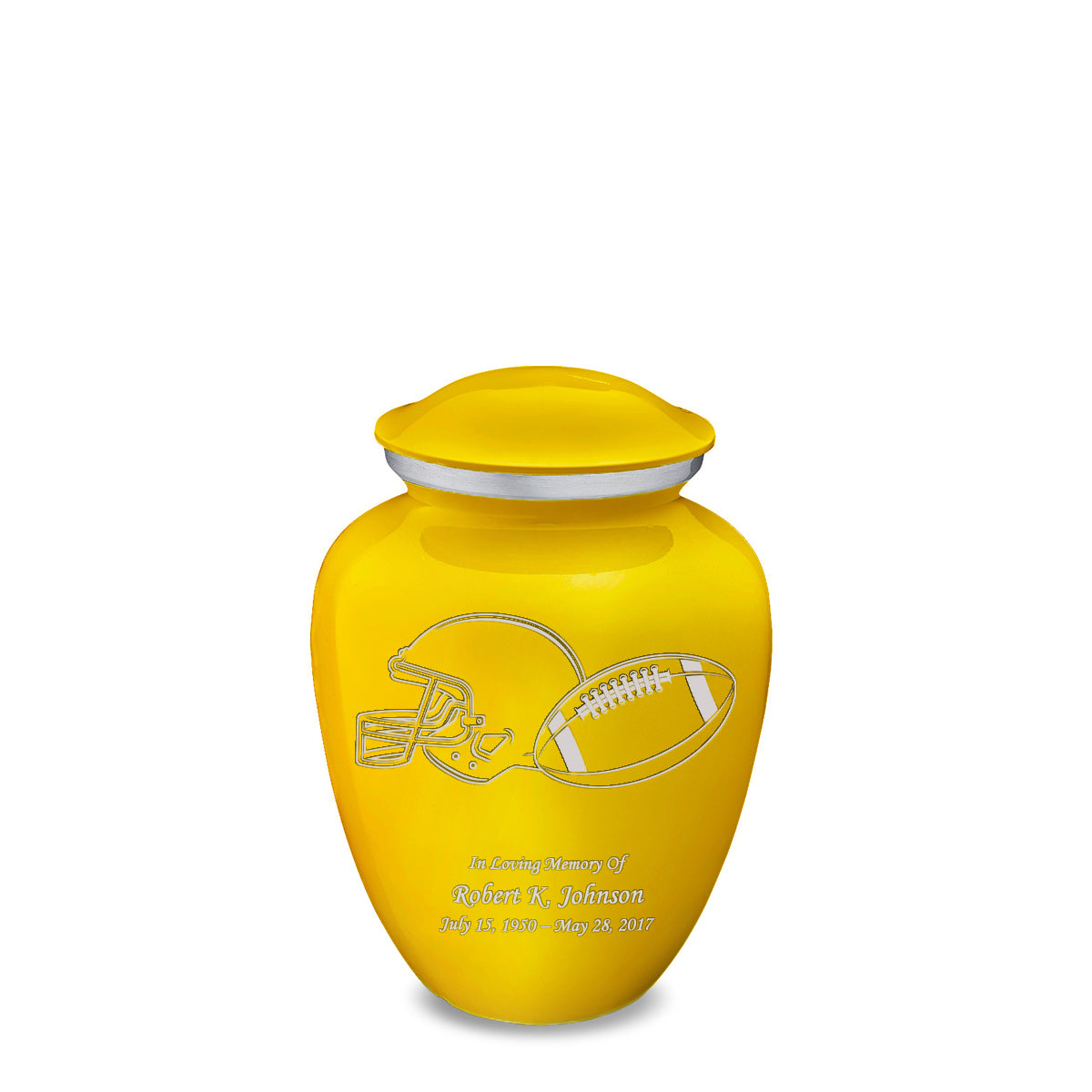 Medium Embrace Yellow Football Cremation Urn