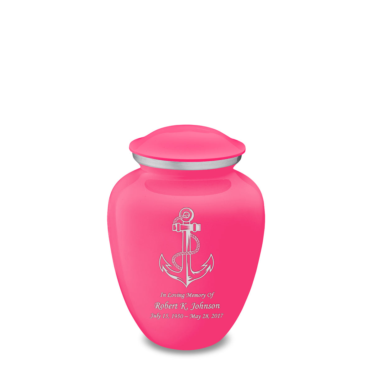 Medium Embrace Bright Pink Anchor Cremation Urn