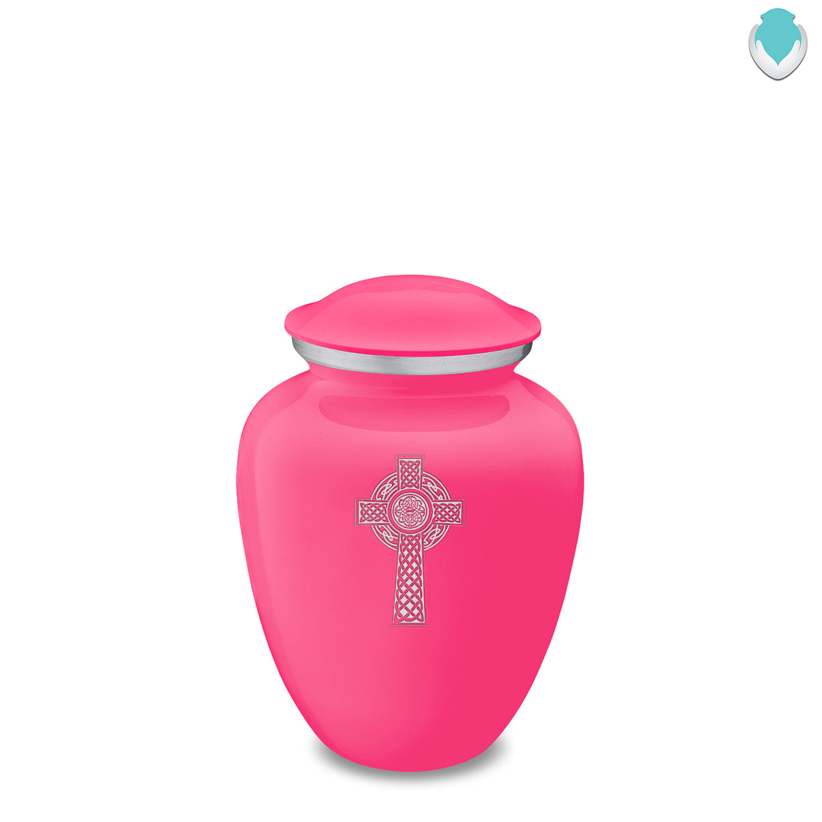Medium Embrace Bright Pink Celtic Cross Cremation Urn