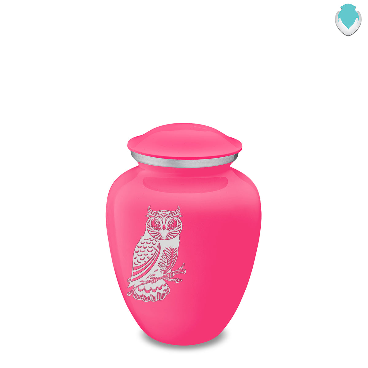 Medium Embrace Bright Pink Owl Cremation Urn