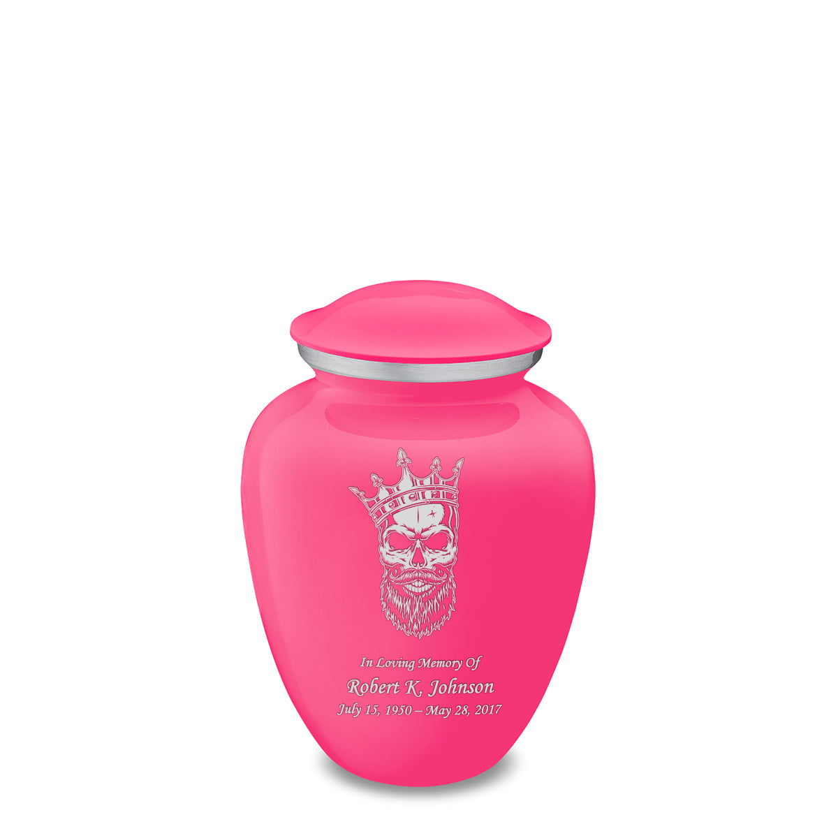 Medium Embrace Bright Pink Skull Cremation Urn