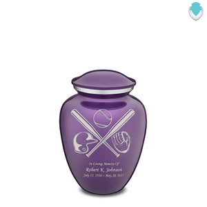 Medium Embrace Purple Baseball Cremation Urn