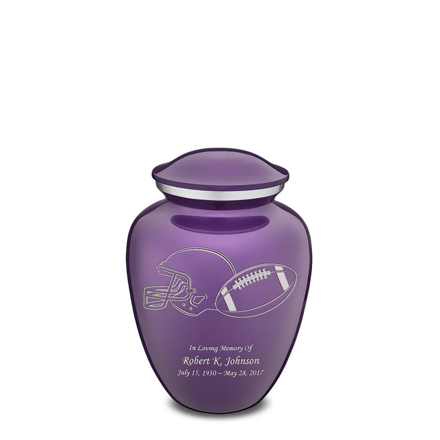 Medium Embrace Purple Football Cremation Urn
