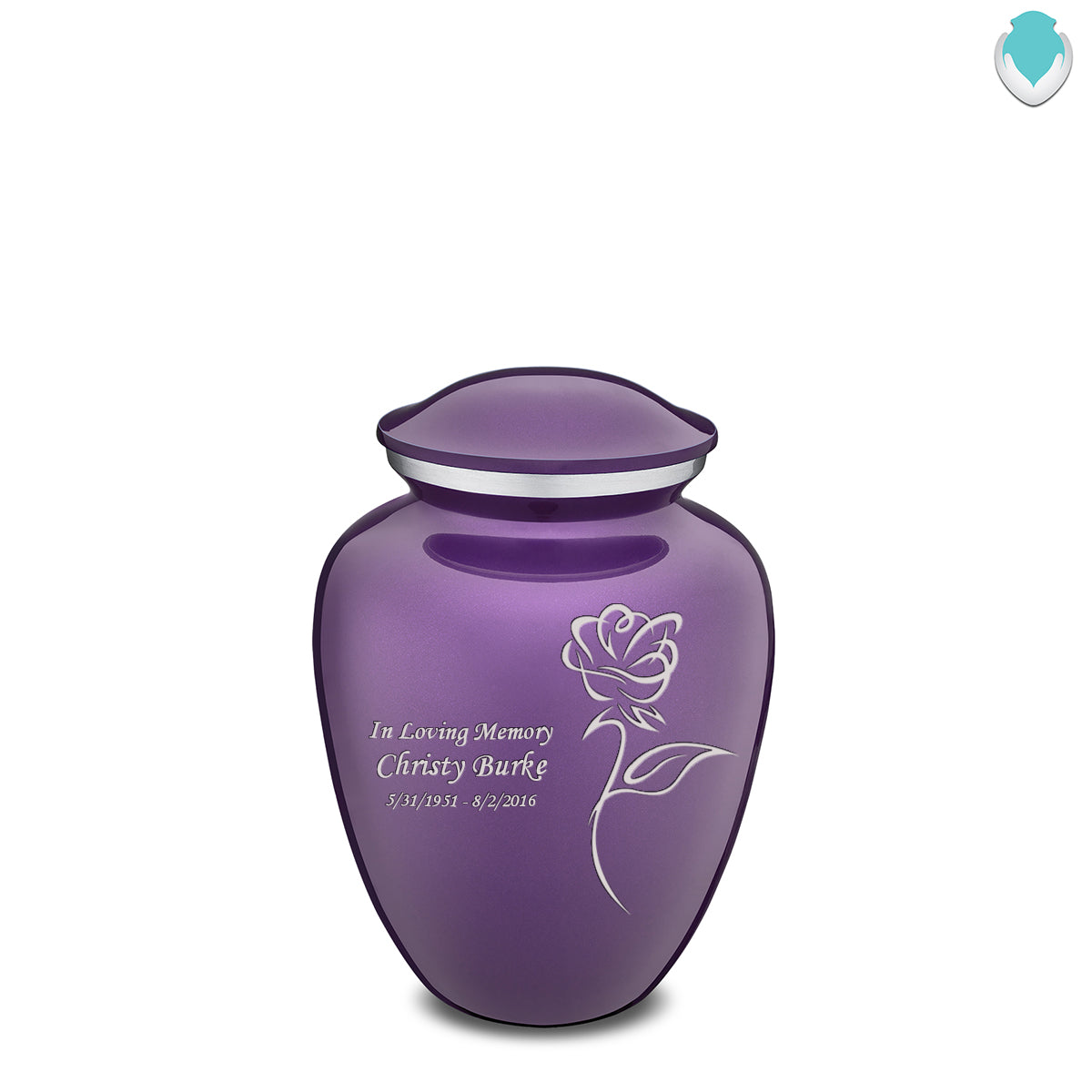 Medium Embrace Purple Rose Cremation Urn
