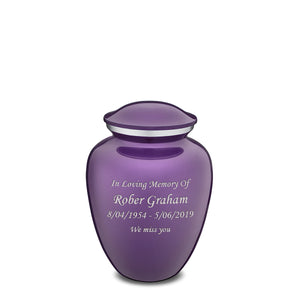 Medium Embrace Purple Custom Engraved Cremation Urn