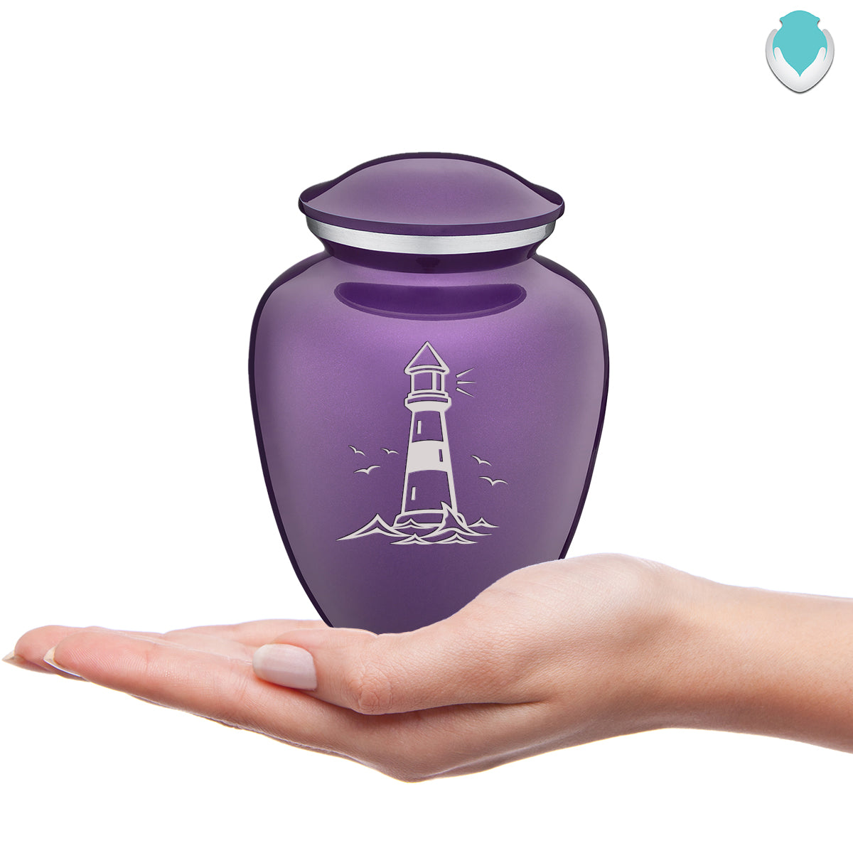 Medium Embrace Purple Lighthouse Cremation Urn