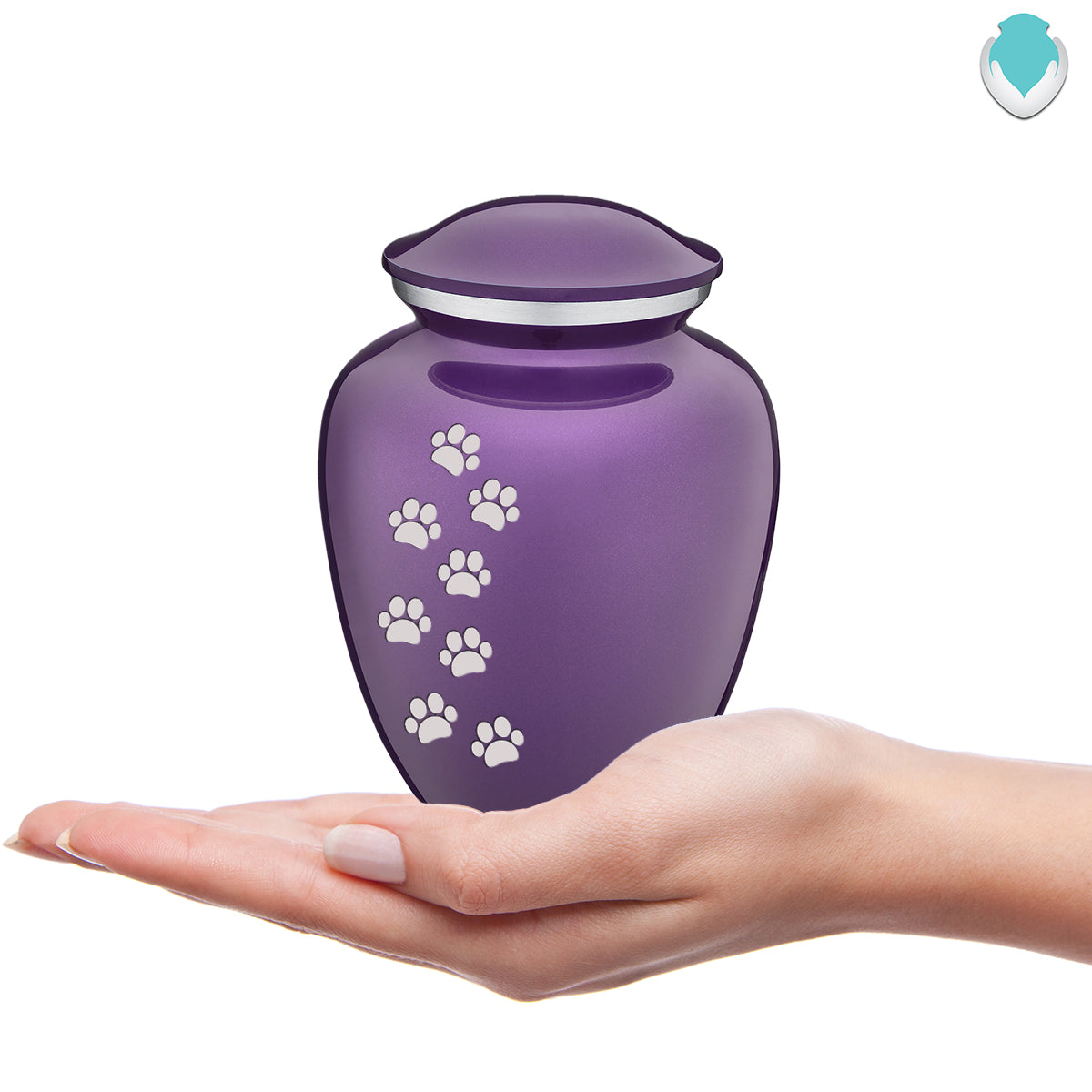 Medium Embrace Purple Walking Paws Pet Cremation Urn