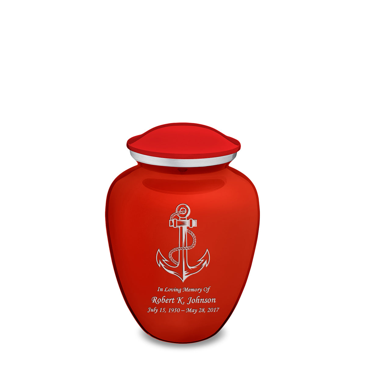 Medium Embrace Bright Red Anchor Cremation Urn