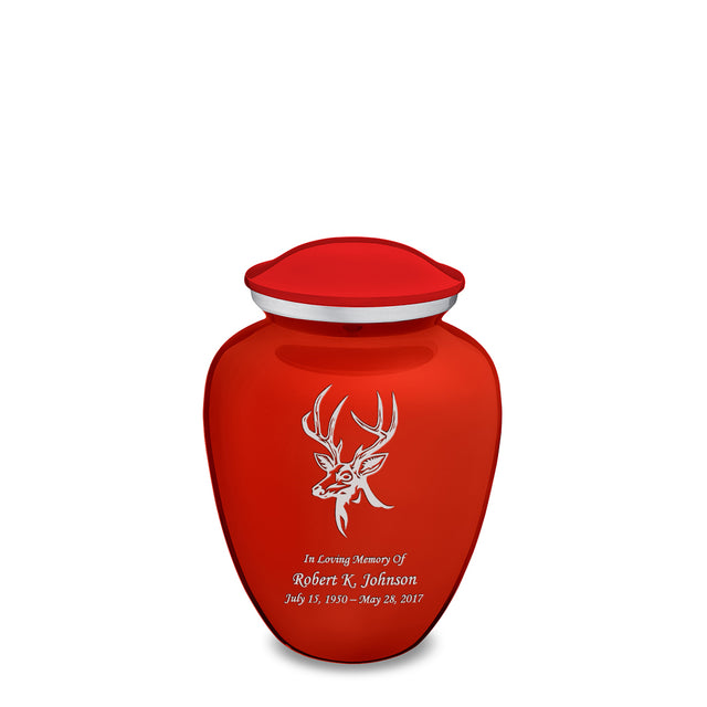 Medium Embrace Bright Red Deer Cremation Urn