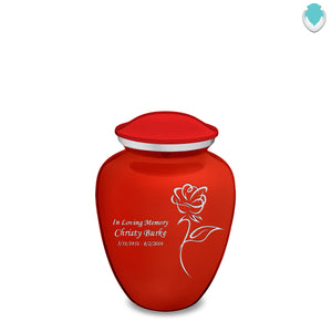 Medium Embrace Bright Red Rose Cremation Urn