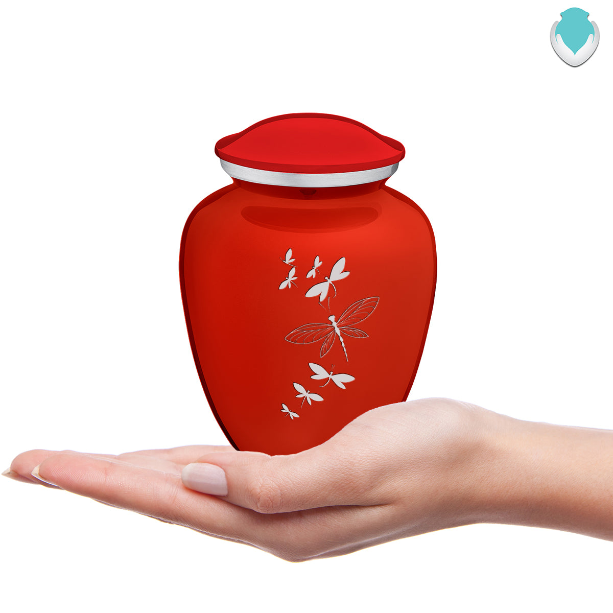 Medium Embrace Bright Red Dragonflies Cremation Urn