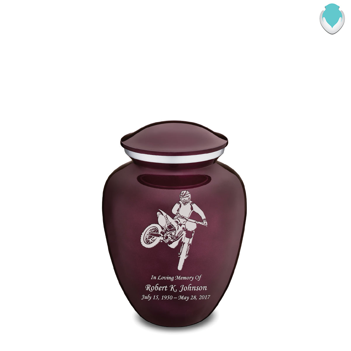 Medium Embrace Cherry Purple Dirt Bike Cremation Urn