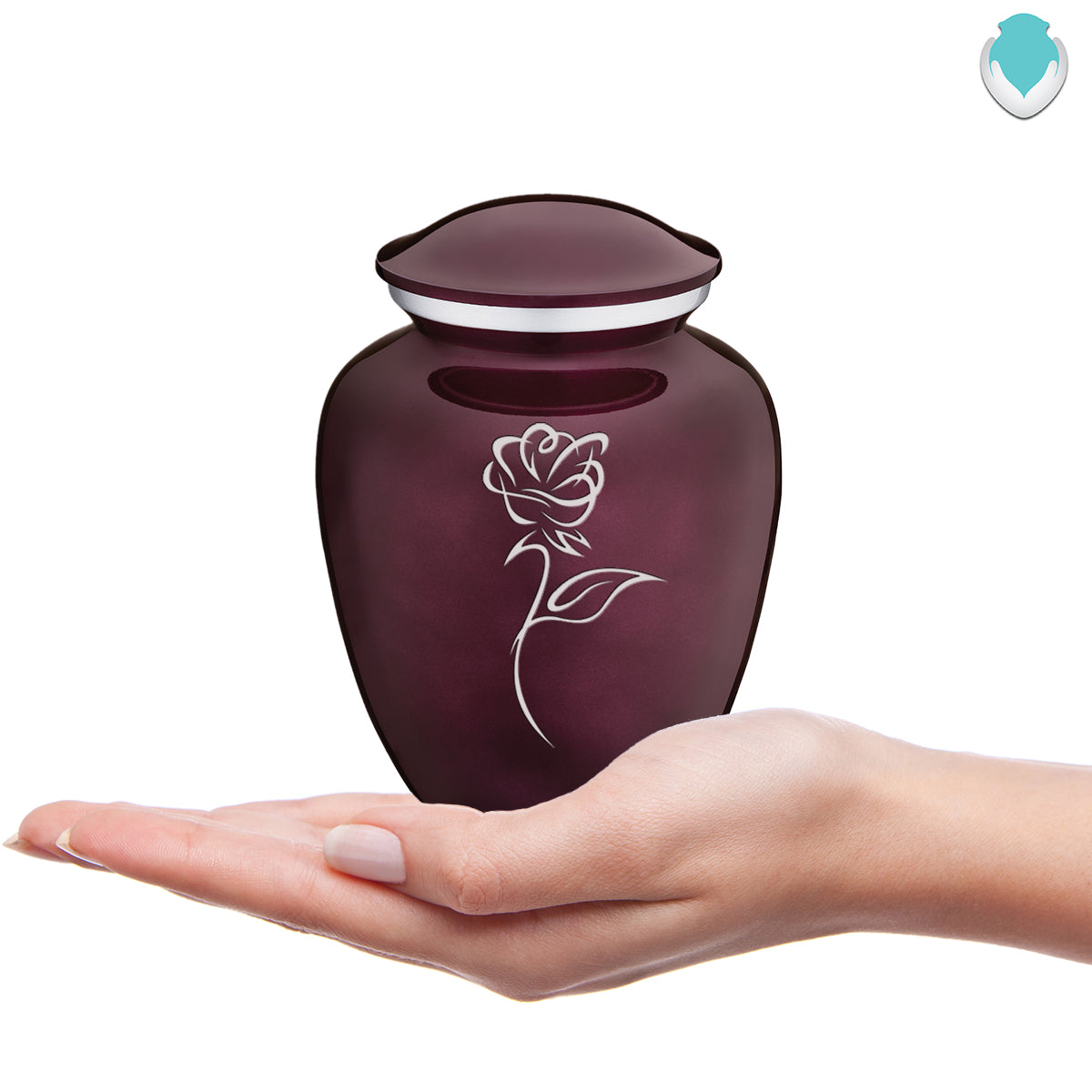 Medium Cherry Purple Embrace Rose Cremation Urn