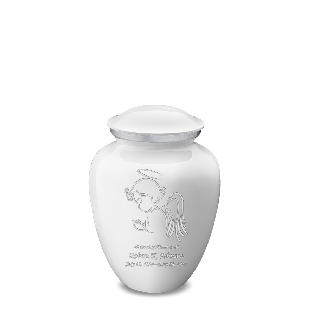 Medium Embrace White Angel Cremation Urn